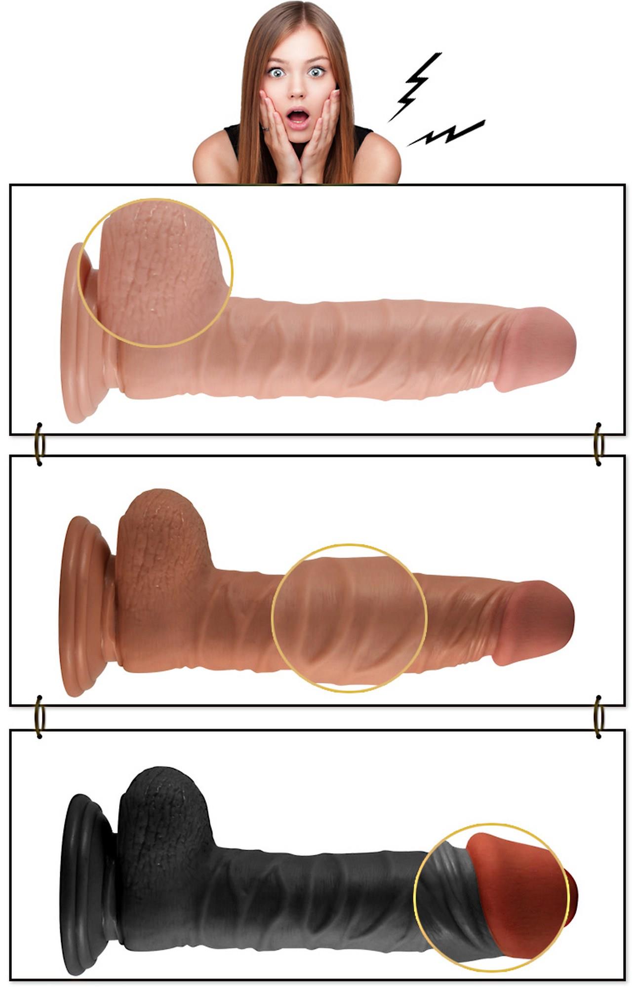 Wibrator 8.5" real extreme vibrating dildo flesh