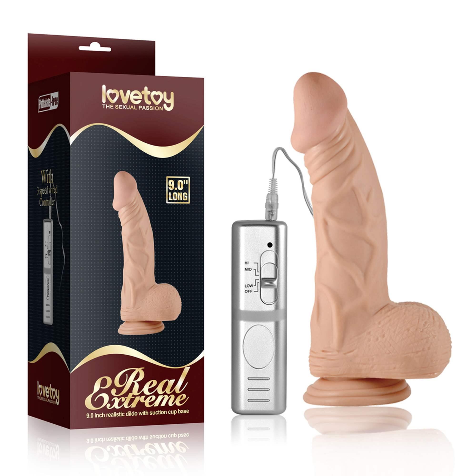 Wibrator 9" real extreme vibrating dildo flesh