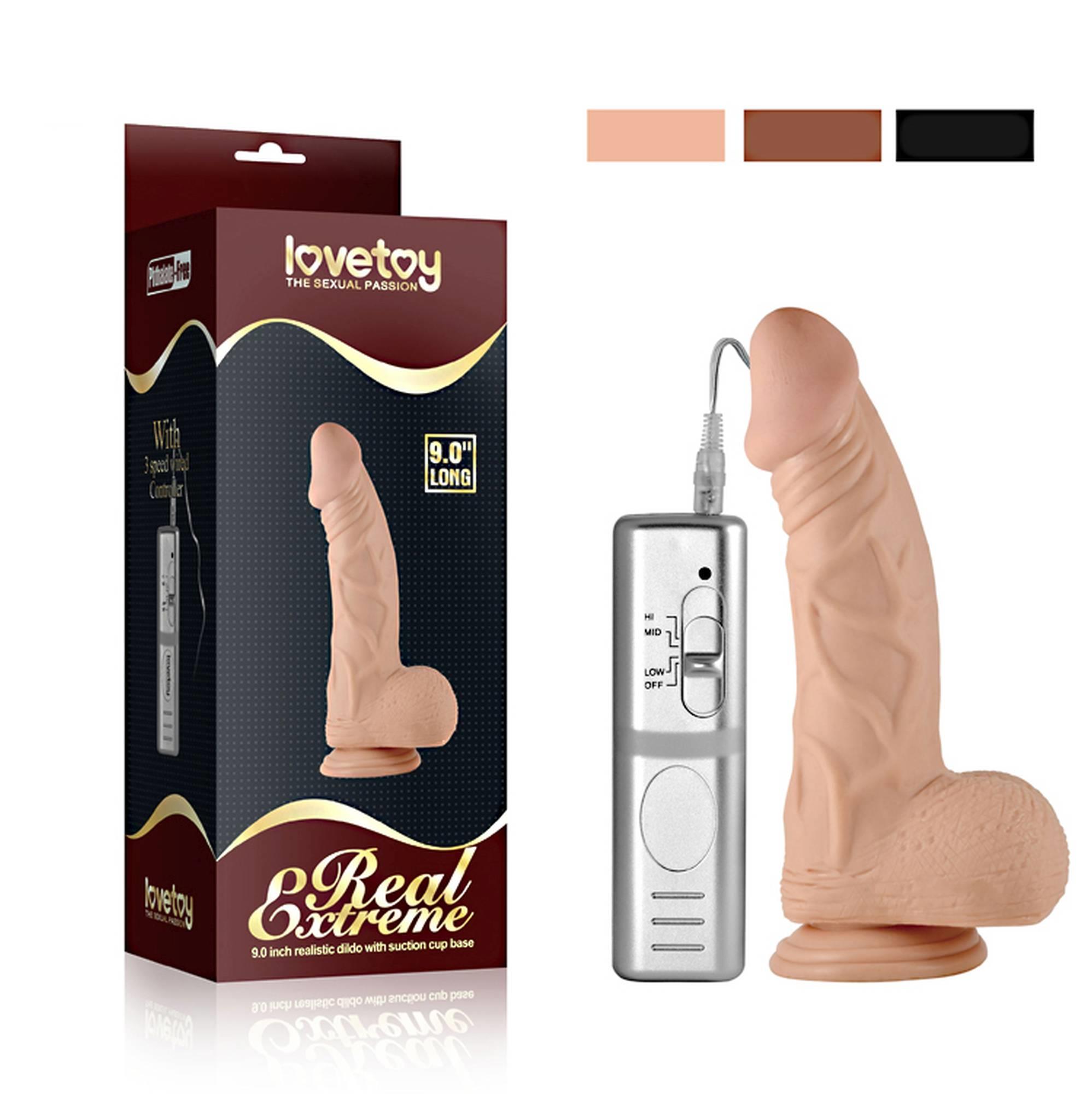 Wibrator 9" real extreme vibrating dildo flesh