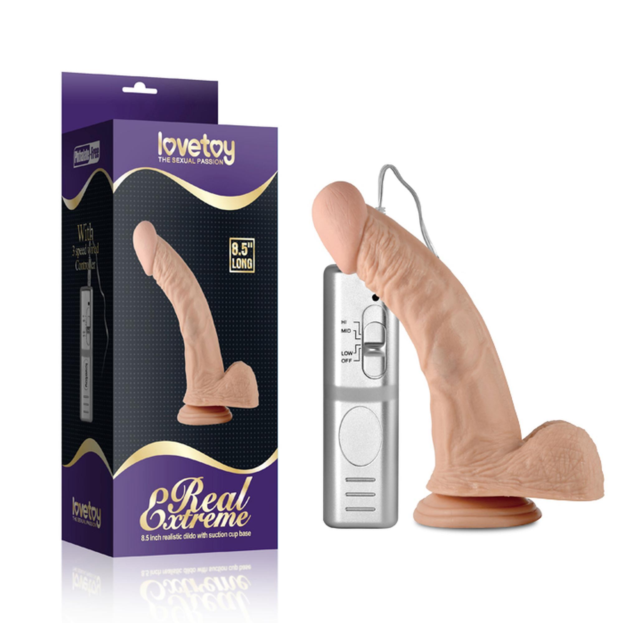 8.5" real extreme vibrating dildo flesh