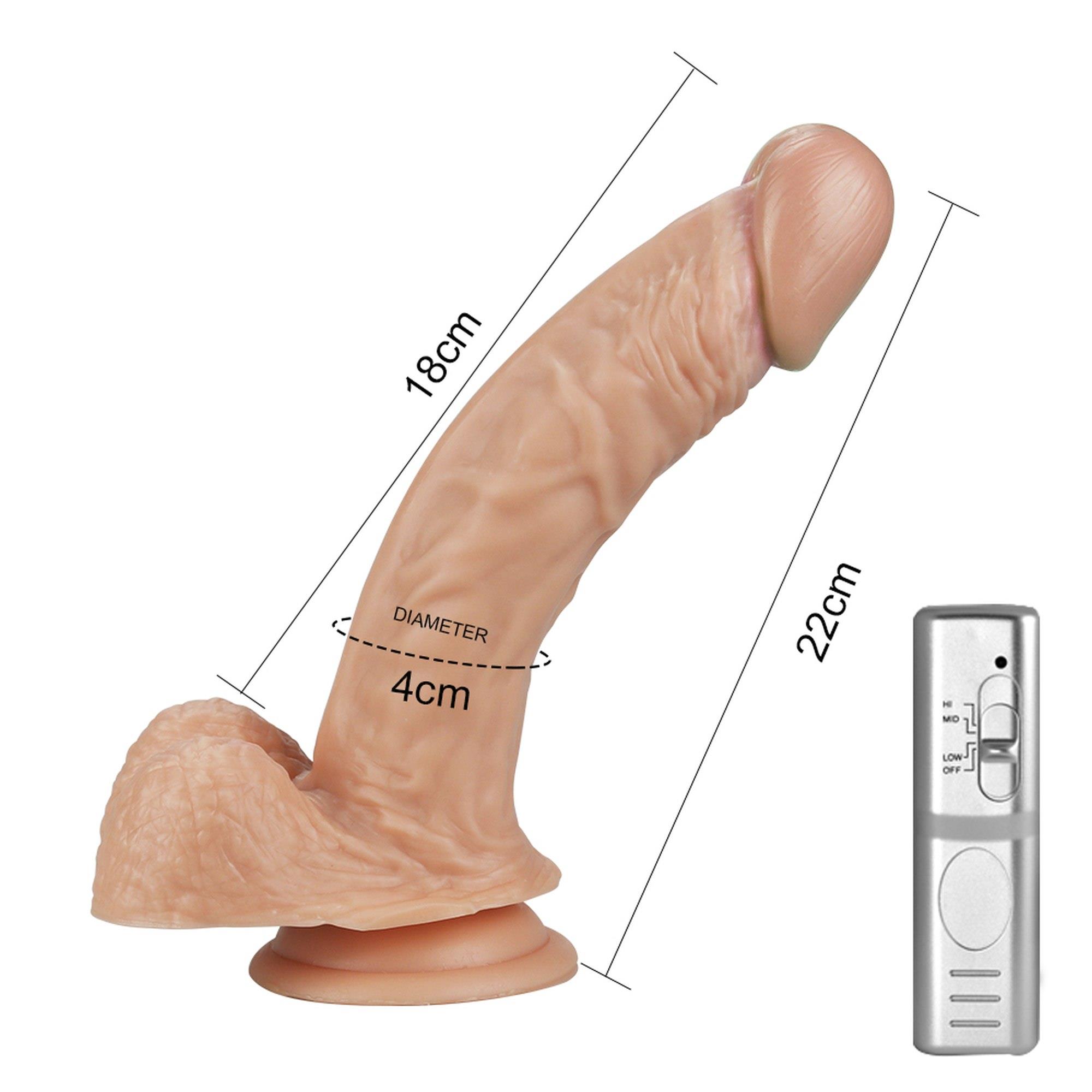 8.5" real extreme vibrating dildo flesh