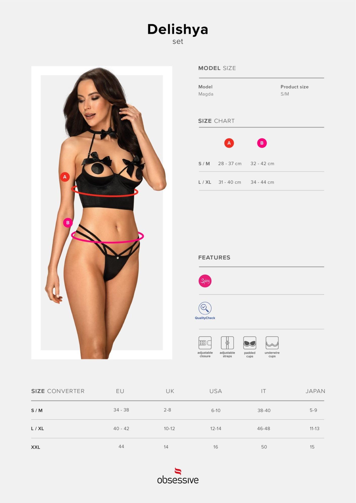 Bielizna-delishya komplet 2-częściowy czarny l/xl