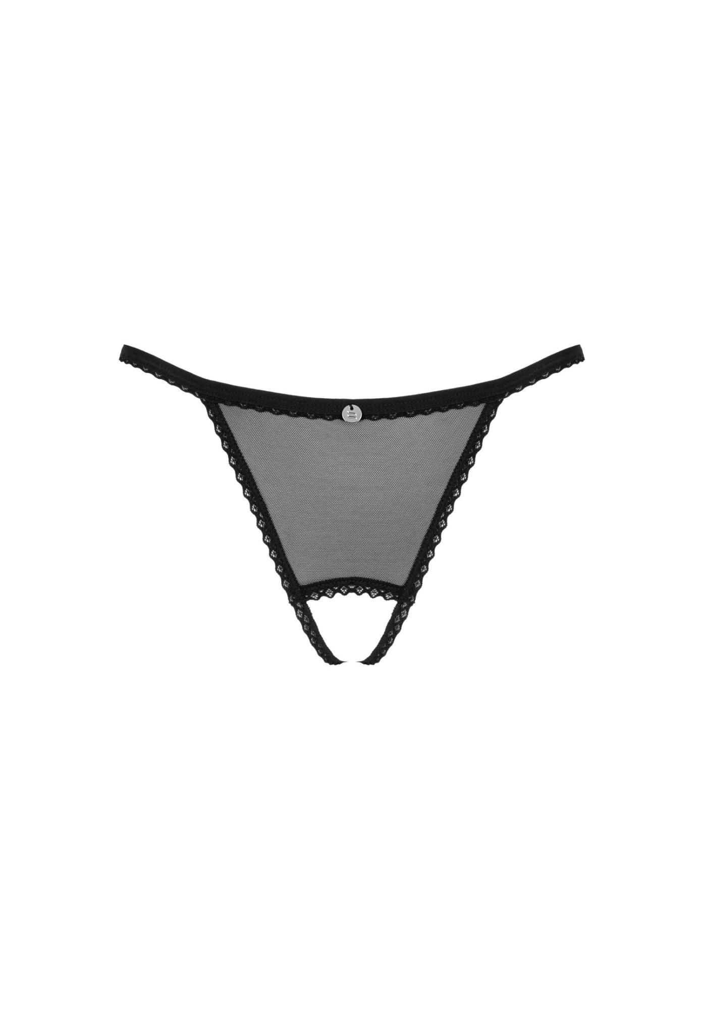 Celia noir crotchless thong   xs/s